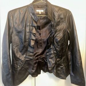 Vintage Leather Ruffled Jacket